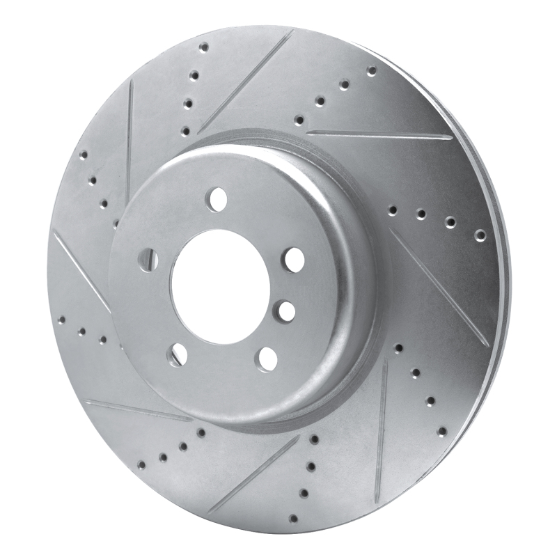 BMW 340I Brake Rotor (1) - Front Left - R1 Concepts - Drilled & Slotted - Silver - `13-`20